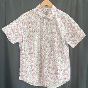 Estate Pink and White Floral Men's Button Down Shirt